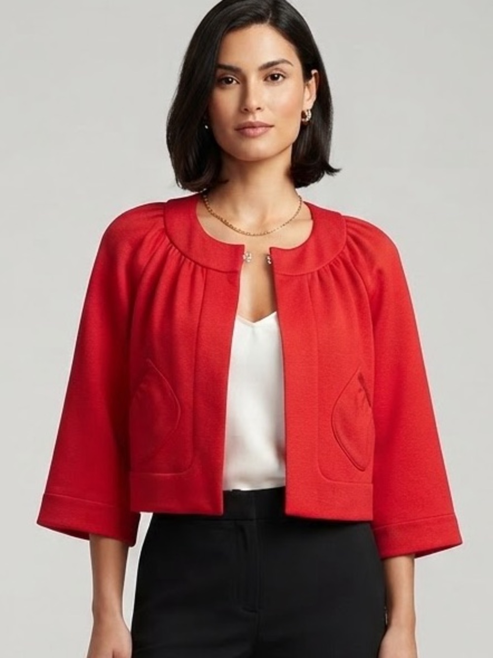INC International Concepts Red Cropped Bolero Jacket - Size Small